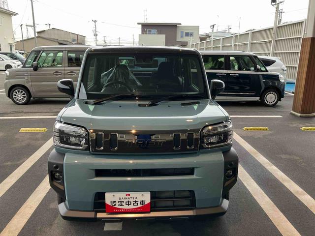 タフトＧターボ　ダーククロムベンチャー２ＷＤ　ＣＶＴ　６６０ｃｃ　スカイフィールトップ　衝突被害軽減ブレーキ　横滑り防止装置　ＡＢＳ　アイドリングストップ　プッシュボタンスタート　ディスプレイオーディオ　シートヒーター　届出済未使用車（福島県）の中古車