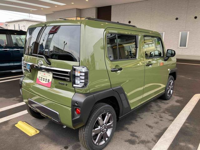 タフトＧターボ　ダーククロムベンチャー　クルーズコントロール付車２ＷＤ　ＣＶＴ　６６０ｃｃ　スカイフィールトップ　衝突被害軽減ブレーキ　横滑り防止装置　ＡＢＳ　アイドリングストップ　プッシュボタンスタート　ディスプレイオーディオ　シートヒーター　届出済未使用車（福島県）の中古車