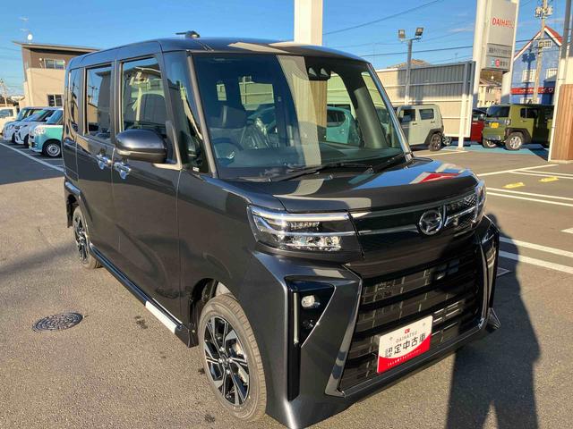 タントカスタムX 4WD 届出済未使用車4WD CVT 660cc 両側電動スライドドア 衝突被害軽減ブレーキ 横滑り防止装置 ABS アイドリングストップ プッシュボタンスタート ディスプレイオーディオ 届出済未使用車(福島県)の中古車