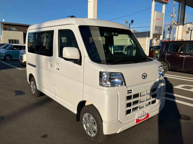 ハイゼットカーゴクルーズターボ 4WD 届出済未使用車4WD CVT 660cc ターボ ディスプレイオーディオ 衝突被害軽減ブレーキ 横滑り防止装置 ABS アイドリングストップ プッシュボタンスタート 両側スライドドア 前席パワーウィンドウ(福島県)の中古車