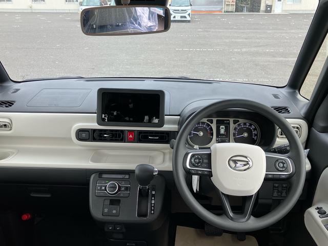 ムーヴキャンバスストライプスGターボ 届出済未使用車2WD CVT 660cc ターボ 衝突被害軽減ブレーキ 横滑り防止装置 ABS アイドリングストップ プッシュボタンスタート 両側電動スライドドア クルーズコントロール 届出済未使用車(福島県)の中古車