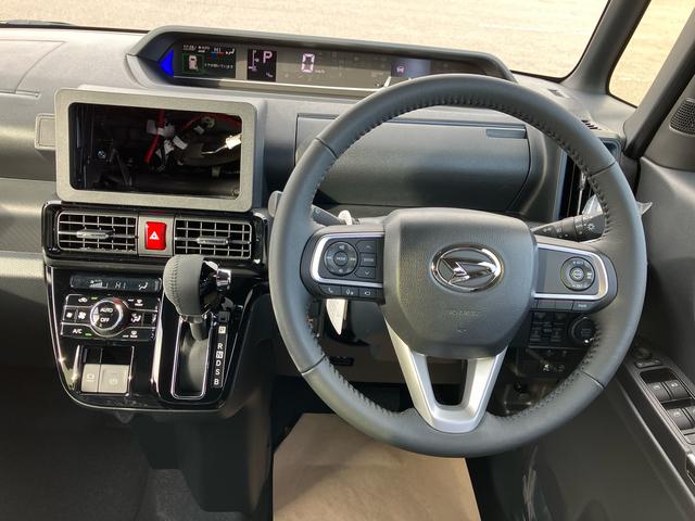 タントカスタムＲＳリミテッド　ターボ　クルコン付き　届出済未使用車２ＷＤ　ＣＶＴ　ターボ　６６０ｃｃ　両側電動スライドドア　ＥＴＣ車載器　衝突被害軽減ブレーキ　横滑り防止装置　ＡＢＳ　サイドエアバッグ　アイドリングストップ　プッシュボタンスタート　届出済未使用車（福島県）の中古車