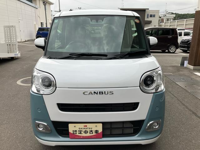ムーヴキャンバスストライプスG2WD 660cc CVT ディスプレイオーディオ バックモニター 前席シートヒーター 衝突被害軽減ブレーキ 電動パーキングブレーキ プッシュボタンスタート 両側電動スライドドア アイドリングストップ(福島県)の中古車