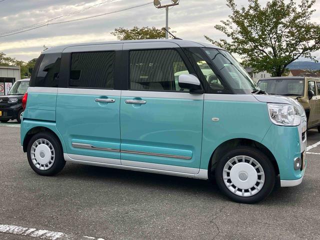 ムーヴキャンバスストライプスＧスマートアシスト　２ＷＤ　ＣＶＴ　運転席・助手席シートヒーター　電動パーキングブレーキ　オートホールド機能　両側パワースライドドア　パノラマモニター　コーナーセンサー　運転席・助手席ＳＲＳエアバッグ（福島県）の中古車