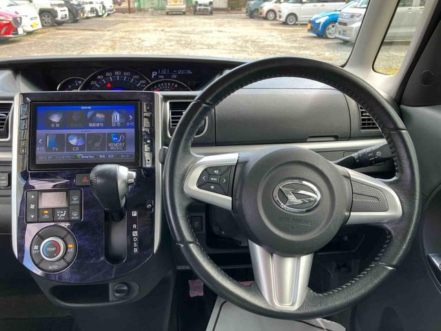 タントカスタムＲＳ　トップエディションＳＡIIターボ　２ＷＤ　ＣＶＴ　スマートアシスト　両側電動スライドドア　ナビ付き　バックカメラ　ミラクルオープンドア　プッシュボタンスタート　アイドリングストップ　ベンチシート　フォグランプ　オートライト（福島県）の中古車