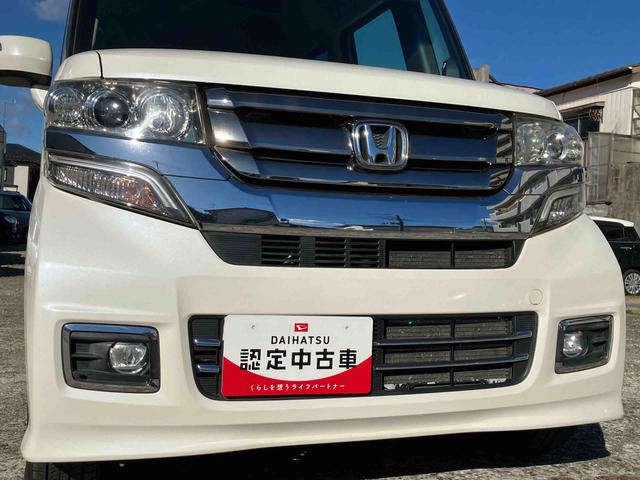 N−BOXカスタムG・ターボLパッケージ2WD ターボ CVT 両側スライドドア ベンチシート クルーズコントロール ナビ付き バックカメラ プッシュボタンスタート フォグランプ(福島県)の中古車