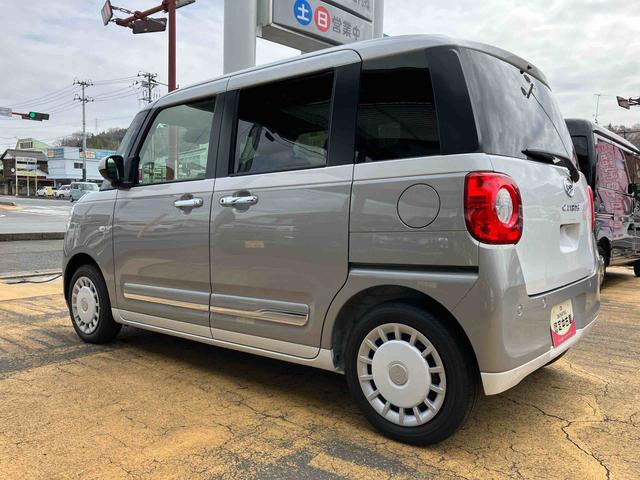 ムーヴキャンバスストライプスＧ２ＷＤ　ＣＶＴ　　スマートアシスト　　シートヒーター　電動パーキングブレーキ　オートホールド機能　プッシュボタンスタート　ベンチシート　衝突警報機能　コーナーセンサー　両側電動スライドドア（福島県）の中古車