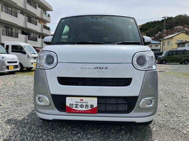 ムーヴキャンバスストライプスＧ２ＷＤ　ＣＶＴ　　両側電動スライドドア　シートヒーター　オートホールド機能　電動パーキングブレーキ　ベンチシート　プッシュボタンスタート　コーナーセンサー　アイドリングストップ　フォグランプ（福島県）の中古車