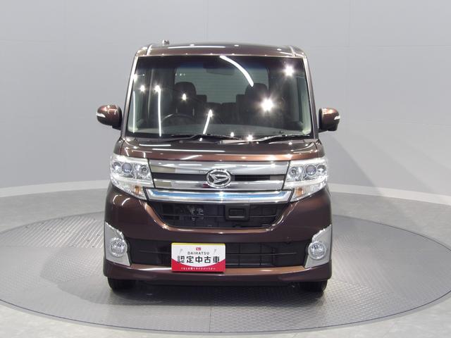 タントカスタムRS トップエディションSA4WD ターボ LEDヘッドランプ 両側パワースライドドア 専用ハーフレザーシート 純正15インチアルミホイール プッシュボタンスタート オートエアコン 衝突回避支援システムスマートアシスト(岩手県)の中古車