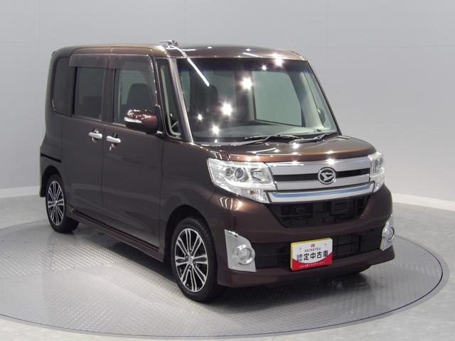 タントカスタムRS トップエディションSA4WD ターボ LEDヘッドランプ 両側パワースライドドア 専用ハーフレザーシート 純正15インチアルミホイール プッシュボタンスタート オートエアコン 衝突回避支援システムスマートアシスト(岩手県)の中古車