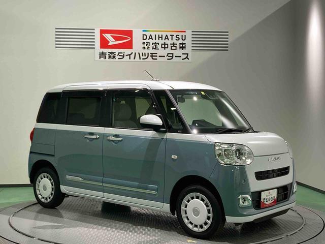 ムーヴキャンバスストライプスＧナビ　ドラレコ　エンスタ　下回り防錆済み　両側スライドドア　キーフリー　４ＷＤ　エアバッグ　ＡＢＳ　スマキー（青森県）の中古車