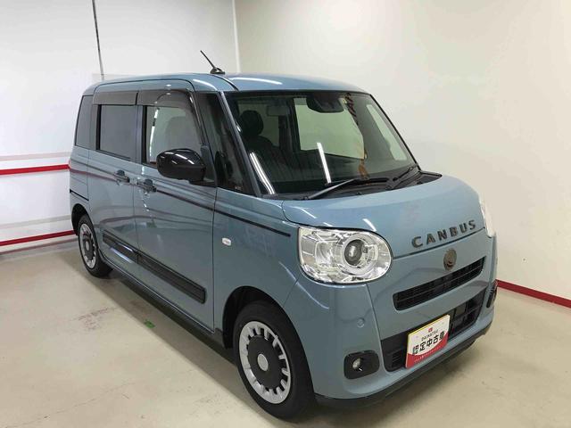 ムーヴキャンバスセオリーＧターボ４ＷＤ　ディスプレイオーディオ　オートエアコン／ライト　ＬＥＤヘッドライト／フォグランプ　両側電動スライドドア　チルトステアリング　運転席シートリフター　ホットカップホルダー　クルーズコントロール（秋田県）の中古車