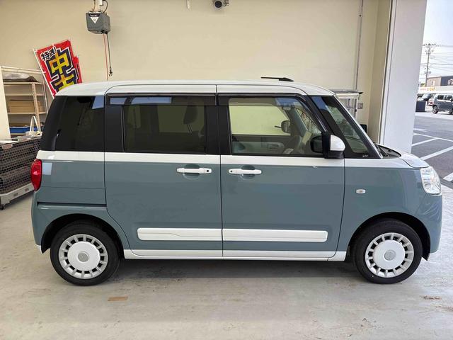 ムーヴキャンバスストライプスG IDLE非装着車4WD ディスプレーオーディオ パノラマモニターLEDヘッドライト/フォグランプ オートエアコン/ライト/ハイビーム/電動ドアミラー TVコントロールキット 電動パーキングブレーキ コーナーセンサー(秋田県)の中古車