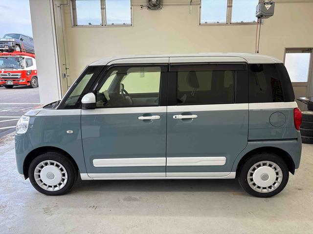 ムーヴキャンバスストライプスG IDLE非装着車4WD ディスプレーオーディオ パノラマモニターLEDヘッドライト/フォグランプ オートエアコン/ライト/ハイビーム/電動ドアミラー TVコントロールキット 電動パーキングブレーキ コーナーセンサー(秋田県)の中古車