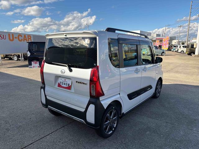 タントファンクロスターボ4WD ディスプレイオーディオ LEDヘッドランプ/フォグランプ オートエアコン/ライト/ハイビーム/電動格納ドアミラー 両側電動スライドドア 運転席・助手席シートヒーター 電動パーキングブレーキ(秋田県)の中古車