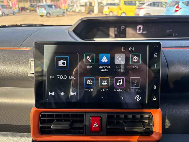 タントファンクロスターボ4WD ディスプレイオーディオ LEDヘッドランプ/フォグランプ オートエアコン/ライト/ハイビーム/電動格納ドアミラー 両側電動スライドドア 運転席・助手席シートヒーター 電動パーキングブレーキ(秋田県)の中古車