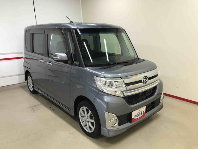 タントカスタムＸ　トップエディションＳＡ４ＷＤ　純正ナビ　オートエアコン／ライト　ＬＥＤヘッドライト　ハロゲンフォグランプ　助手席側電動スライドドア　ＴＶコントロールキット　チルトステアリング　ＥＴＣ　電動格納ドアミラー　サイドエアバック（秋田県）の中古車