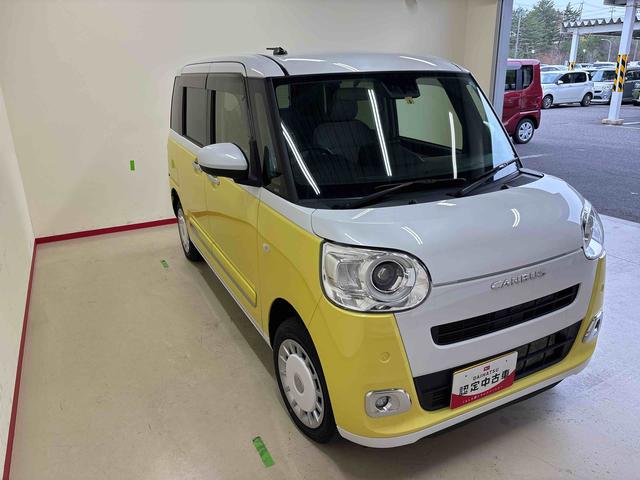 ムーヴキャンバスストライプスG4WD ディスプレイオーディオ LEDヘッドライト/フォグランプ オートエアコン/ライト/ハイビーム/電動ドアミラー ほっとカップホルダー コーナーセンサー 両側電動スライドドア バックカメラ(秋田県)の中古車