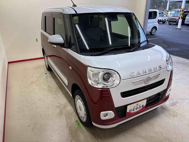 ムーヴキャンバスストライプスＧ４ＷＤ　ＬＥＤヘッドライト／フォグランプ　オートエアコン／ライト／ハイビーム／電動ドアミラー　両側電動スライドドア　コーナーセンサー　電動パーキングブレーキ　リモコンエンジンスターター（秋田県）の中古車