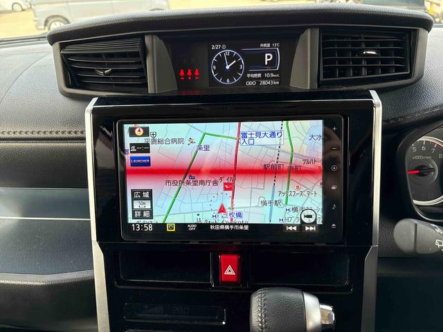 トールカスタムＧ４ＷＤ　純正ナビ　ドライブレコーダー　リモコンエンジンスターター　ＬＥＤヘッドランプ／フォグランプ　オートエアコン／ライト／ハイビーム／電動格納ドアミラー　両側電動スライドドア　電動パーキングブレーキ（秋田県）の中古車