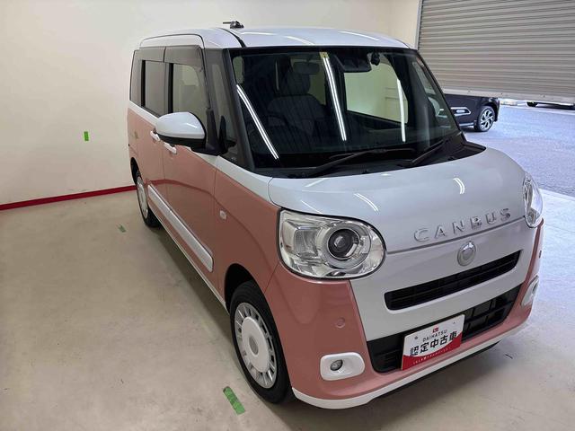 ムーヴキャンバスストライプスG4WD 純正ナビ ドライブレコーダー LEDヘッドライト/フォグランプ オートエアコン/ライト/ハイビーム/電動ドアミラー 両側電動スライドドア 電動パーキングブレーキ 運転席・助手席シートヒーター(秋田県)の中古車