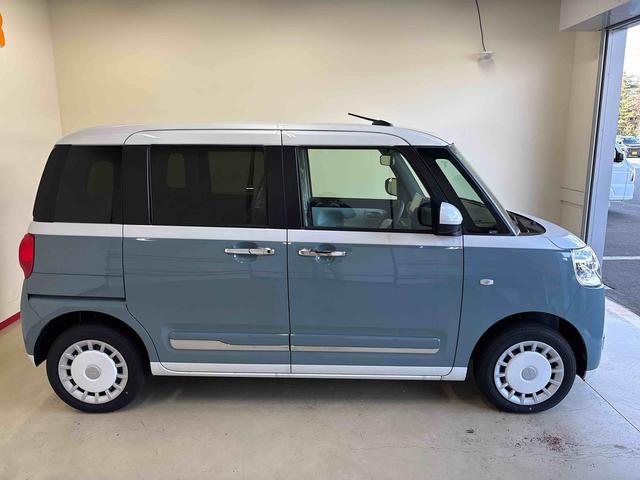 ムーヴキャンバスストライプスＧターボ　ｅｃｏＩＤＬＥ非装着車４ＷＤ　ディスプレーオーディオ　ＬＥＤヘッドライト／フォグランプ　オートエアコン／ライト／ハイビーム／電動ドアミラー　バックカメラ　ステアリングスイッチ　両側電動スライドドア　クルーズコントロール（秋田県）の中古車