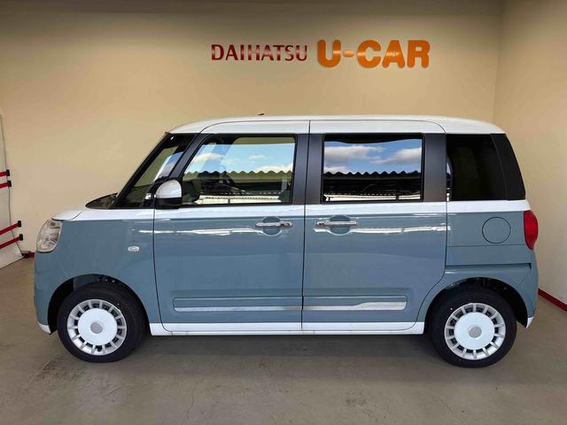 ムーヴキャンバスストライプスＧターボ　ｅｃｏＩＤＬＥ非装着車４ＷＤ　ディスプレーオーディオ　ＬＥＤヘッドライト／フォグランプ　オートエアコン／ライト／ハイビーム／電動ドアミラー　バックカメラ　ステアリングスイッチ　両側電動スライドドア　クルーズコントロール（秋田県）の中古車