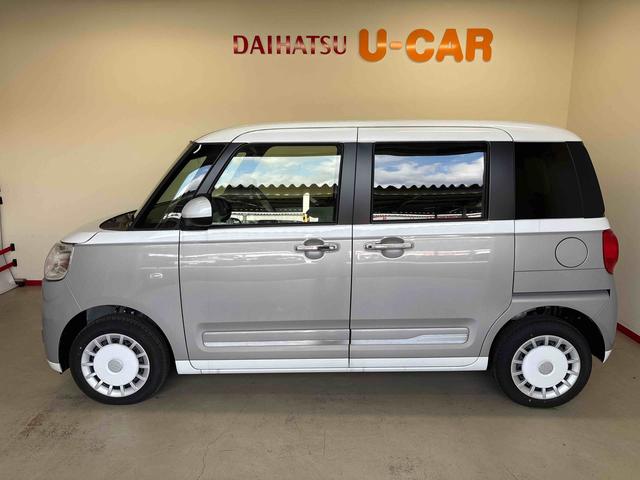 ムーヴキャンバスストライプスＧターボ　ｅｃｏＩＤＬＥ非装着車４ＷＤ　オーディオレス　ＬＥＤヘッドライト／フォグランプ　オートエアコン／ライト／ハイビーム／電動ドアミラー　クルーズコントロール　両側電動スライドドア　電動パーキングブレーキ　コーナーセンサー（秋田県）の中古車