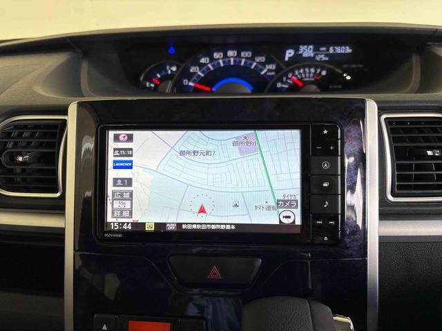 タントカスタムX トップエディションVS SAIII4WD 純正ナビ パノラマモニター ステアリングスイッチ LEDヘッドライト/フォグランプ オートエアコン/ライト/ハイビーム/電動ドアミラー リモコンエンジンスターター TVコントロールキット(秋田県)の中古車