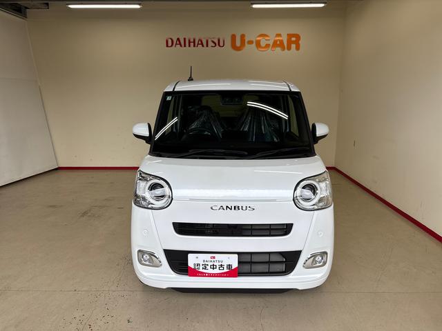 ムーヴキャンバスセオリーG ecoIDLE非装着車4WD オーディオレス LEDヘッドライト/フォグランプ オートエアコン/ライト/ハイビーム/電動ドアミラー 電動パーキングブレーキ 両側電動スライドドア 両側シートヒーター コーナーセンサー(秋田県)の中古車