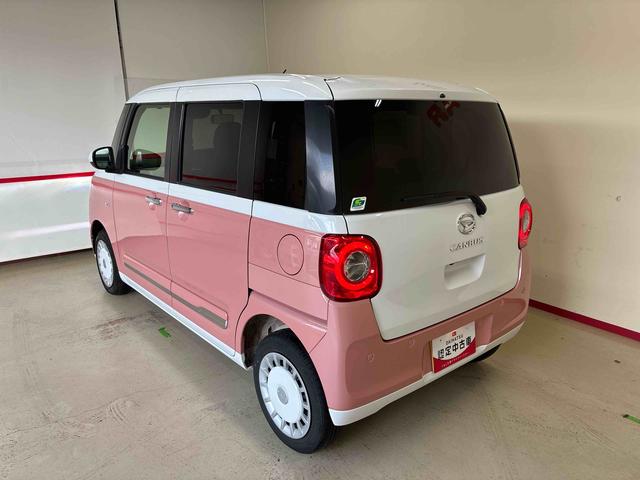 ムーヴキャンバスストライプスＧターボ４ＷＤ　スマアシ（衝突安全防止機能）　純正ディスプレイオーディオ　全周囲カメラ　両側パワースライドドア　クルーズコントロール　オートエアコン／ライト　ＬＥＤヘッド／フォグランプ　ワイヤレス充電機能（秋田県）の中古車