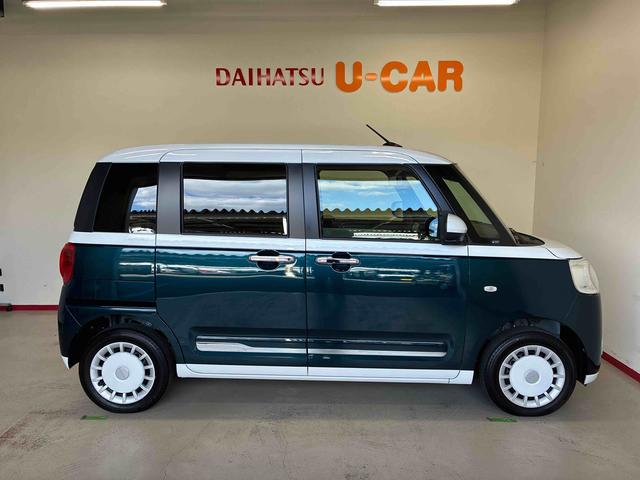 ムーヴキャンバス 中古車 ストライプスＧ４ＷＤ　スマアシ（衝突安全防止機能）　全周囲カメラ　両側電動スライドドア　オートエアコン／ライト　ＬＥＤヘッド／フォグランプ　ホッとカップホルダー　チルトステアリング　シートリフター　キーフリー