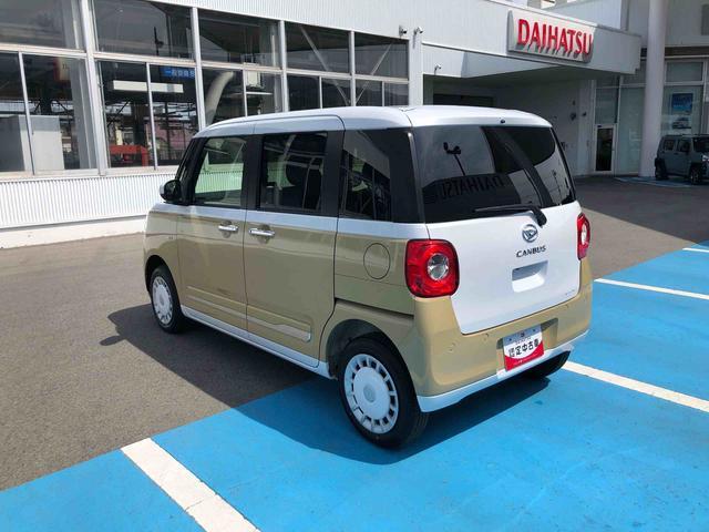ムーヴキャンバスストライプスＧ　４ＷＤ　走行距離４８２３ｋｍ４ＷＤ　スマートアシスト　オートエアコン　プッシュボタンスタート　キーフリーシステム　フルホイールキャップ　ステアリングスイッチ　置きラクボックス（山形県）の中古車