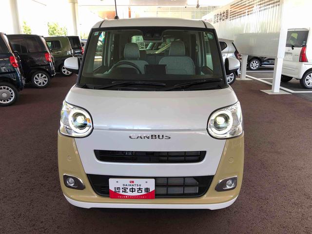 ムーヴキャンバスストライプスＧ　４ＷＤ　走行距離２９９ｋｍ４ＷＤ　スマートアシスト　１４インチフルホイールキャップ　ＬＥＤヘッドランプ　キーフリーシステム　電動パーキングブレーキ　パワースライドドア　ステアリングスイッチ（山形県）の中古車