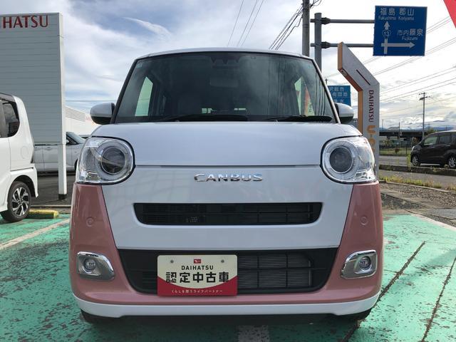 ムーヴキャンバス 中古車 ストライプスＧ　４ＷＤ　走行距離２１１２ｋｍ４ＷＤ　スマートアシスト　プッシュボタンスタート　キーフリーシステム　９インチディスプレイオーディオ　電動パーキングブレーキ　フロントフォグランプ　オートエアコン