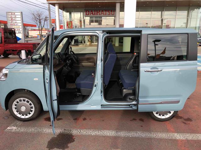 ムーヴキャンバスセオリーＧ　４ＷＤ　走行距離３４１７ｋｍ４ＷＤ　スマートアシスト　フルホイールキャップ　オートエアコン　電動パーキングブレーキ　キーフリーシステム　スライドドア（山形県）の中古車