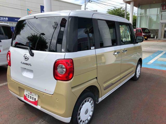 ムーヴキャンバスストライプスG 4WD 走行距離2054km4WD スマートアシスト プッシュボタンスタート キーフリーシステム 電動パーキングブレーキ 両側パワースライドドア オートエアコン(山形県)の中古車