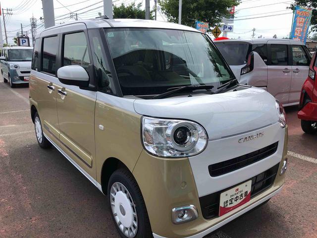 ムーヴキャンバスストライプスG 4WD 走行距離2054km4WD スマートアシスト プッシュボタンスタート キーフリーシステム 電動パーキングブレーキ 両側パワースライドドア オートエアコン(山形県)の中古車