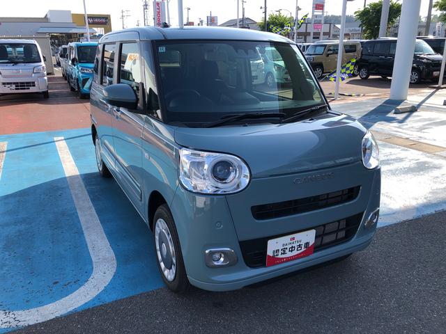 ムーヴキャンバスセオリーG 6359km走行4WD スマートアシスト プッシュボタンスタート キーフリーシステム 両側パワースライドドア ディスプレイオーディオ フロントフォグランプ バックモニター(山形県)の中古車