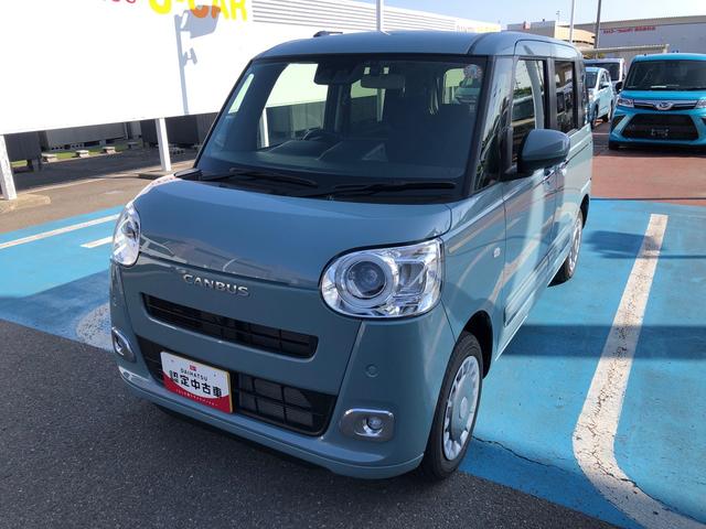 ムーヴキャンバスセオリーG 6359km走行4WD スマートアシスト プッシュボタンスタート キーフリーシステム 両側パワースライドドア ディスプレイオーディオ フロントフォグランプ バックモニター(山形県)の中古車