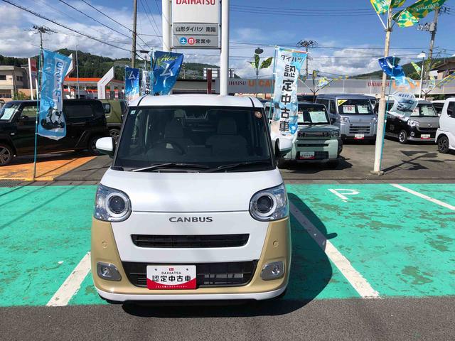 ムーヴキャンバスストライプスG 4WD 走行距離5km4WD スマートアシスト キーフリーシステム フルホイールキャップオートエアコン 電動パーキングブレーキ(山形県)の中古車