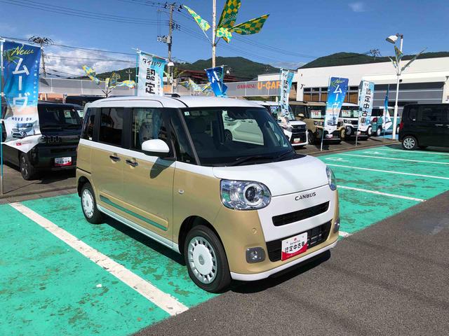ムーヴキャンバスストライプスG 4WD 走行距離5km4WD スマートアシスト キーフリーシステム フルホイールキャップオートエアコン 電動パーキングブレーキ(山形県)の中古車