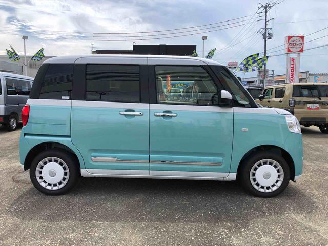 ムーヴキャンバスストライプスGターボ 4WD 走行距離3554km4WD スマートアシスト プッシュボタンスタート キーフリーシステム 両側パワースライドドア 電動パーキングブレーキ クルーズコントロール オートエアコン(山形県)の中古車