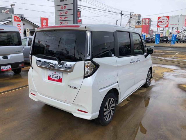 トールカスタムＧ　４ＷＤ　走行１７７４ｋｍ・ディスプレイオーディオ４ＷＤ　スマートアシスト　ディスプレイオーディオ　アルミホイール　ステアリングスイッチ　オートエアコン　電動パーキングブレーキ（山形県）の中古車