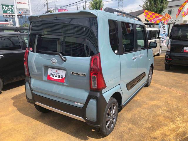 タントファンクロス　４ＷＤ　走行距離５８５１ｋｍ・１４インチアルミ４ＷＤ　スマートアシスト　ＬＥＤヘッドランプ　コーナーセンサー　１４インチアルミホイール　オートエアコン　キーフリーシステム　パワースライドドア　電動パーキングブレーキ（山形県）の中古車