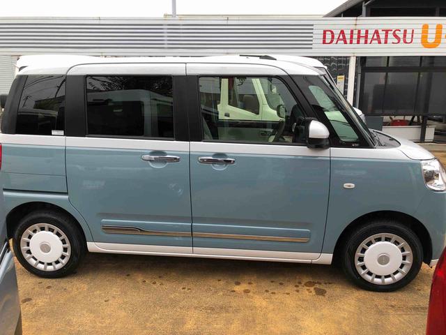 ムーヴキャンバスストライプスＧターボ　４ＷＤ　走行距離５１０１ｋｍ４ＷＤ　車検整備付き　スマートアシスト　フルホイールキャップ　オートエアコン　ステアリングスイッチ（山形県）の中古車