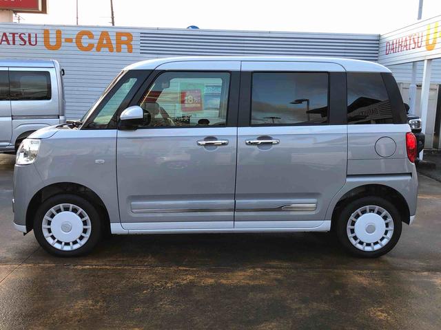 ムーヴキャンバスストライプスＧ　４ＷＤ　走行距離４５２７ｋｍ４ＷＤ　スマートアシスト　フルホイールキャップ　スライドドア　プッシュボタンスタート　オートライト　ホッとカップホルダー（山形県）の中古車