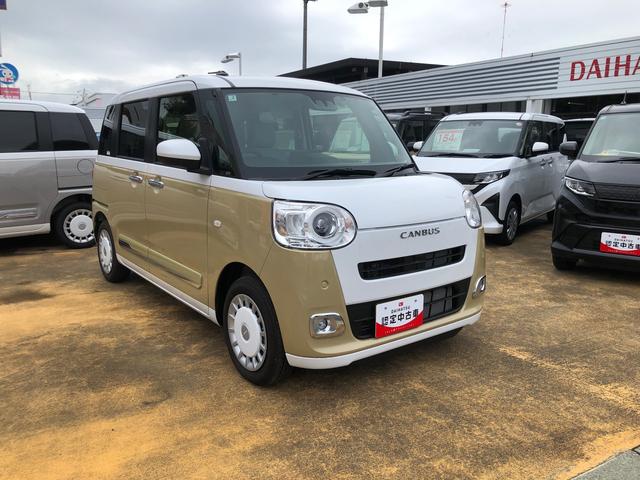 ムーヴキャンバスストライプスＧ　２ＷＤ　走行距離８８０ｋｍ２ＷＤ　スマートアシスト　１４インチフルホイールキャップ　９インチディスプレイオーディオ　両側パワースライドドア　ステアリングスイッチ（山形県）の中古車
