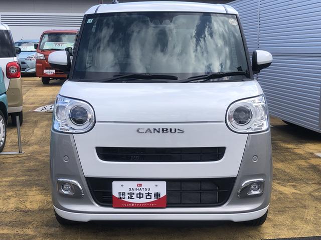 ムーヴキャンバスストライプスＧツートンカラー　ＬＥＤヘッドライト／フォグランプ　両側パワ−スライドドア　コーナーセンサー　運転席／助手席シートヒーター　禁煙車　記録簿　認定中古車　レーンアシスト　衝突回避支援システム搭載車（島根県）の中古車