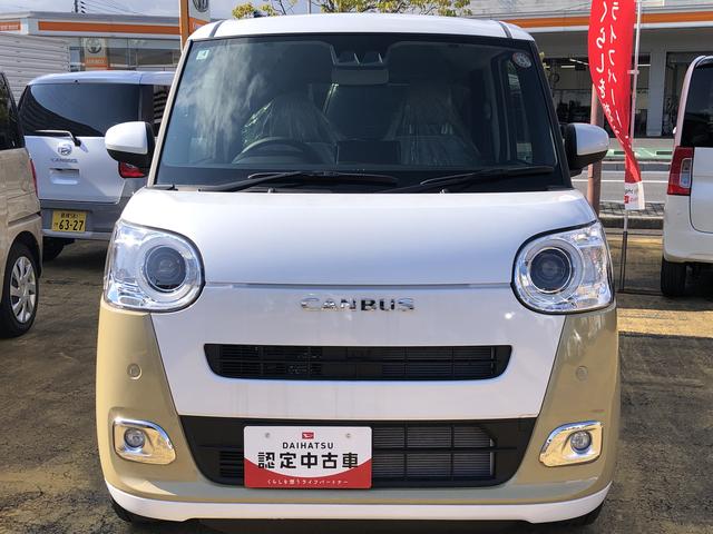 ムーヴキャンバスストライプスGツートンカラー LEDヘッドライト/フォグランプ 両側パワ−スライドドア コーナーセンサー 運転席/助手席シートヒーター 禁煙車 記録簿 認定中古車 レーンアシスト 衝突回避支援システム搭載車(島根県)の中古車